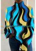 2026 Abstract Print Christmas Cloak Coat