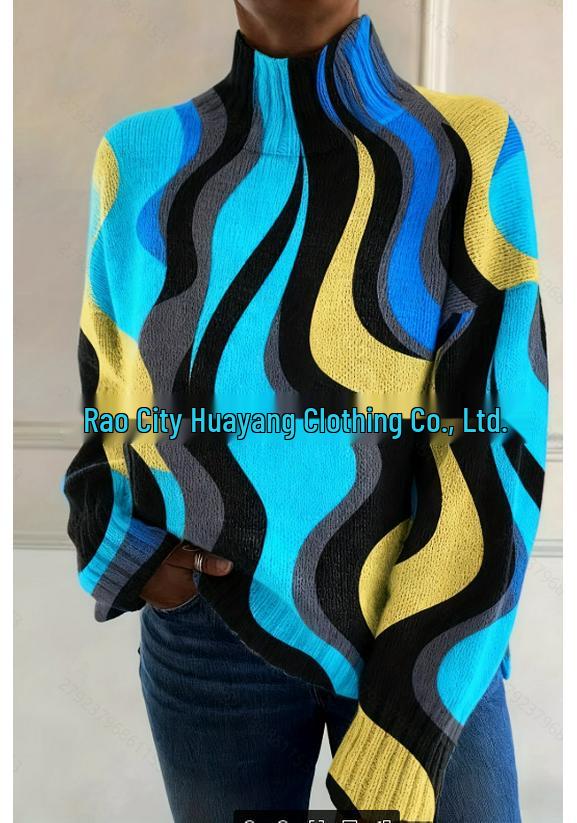 2026 Abstract Print Christmas Cloak Coat