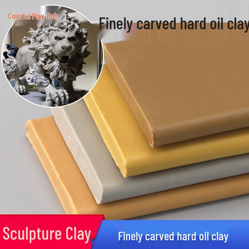 Reusable Precision Carving Oil-Based Clay for Figures & Models Yellow Ochre (Hard)