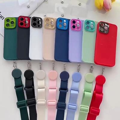 1PC Adjustable Phone Strap Crossbody Lanyard for Mobile Phone Detachable Necklace Hanging Wide Rope Patch Cord Nylon Phone Straps