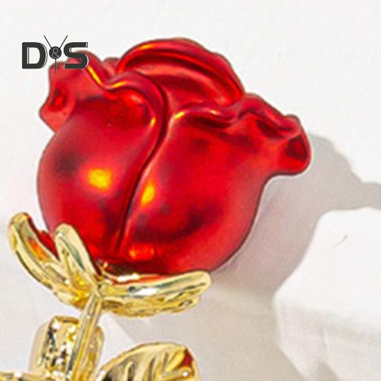 Rote Rosenbrosche, Öltropfen-Prozess, Schmuck, Anzug, Mantel, Kragen, Kleid, Hut, Dekoration, Blumenbrosche für formelle Partys, Hochzeiten
