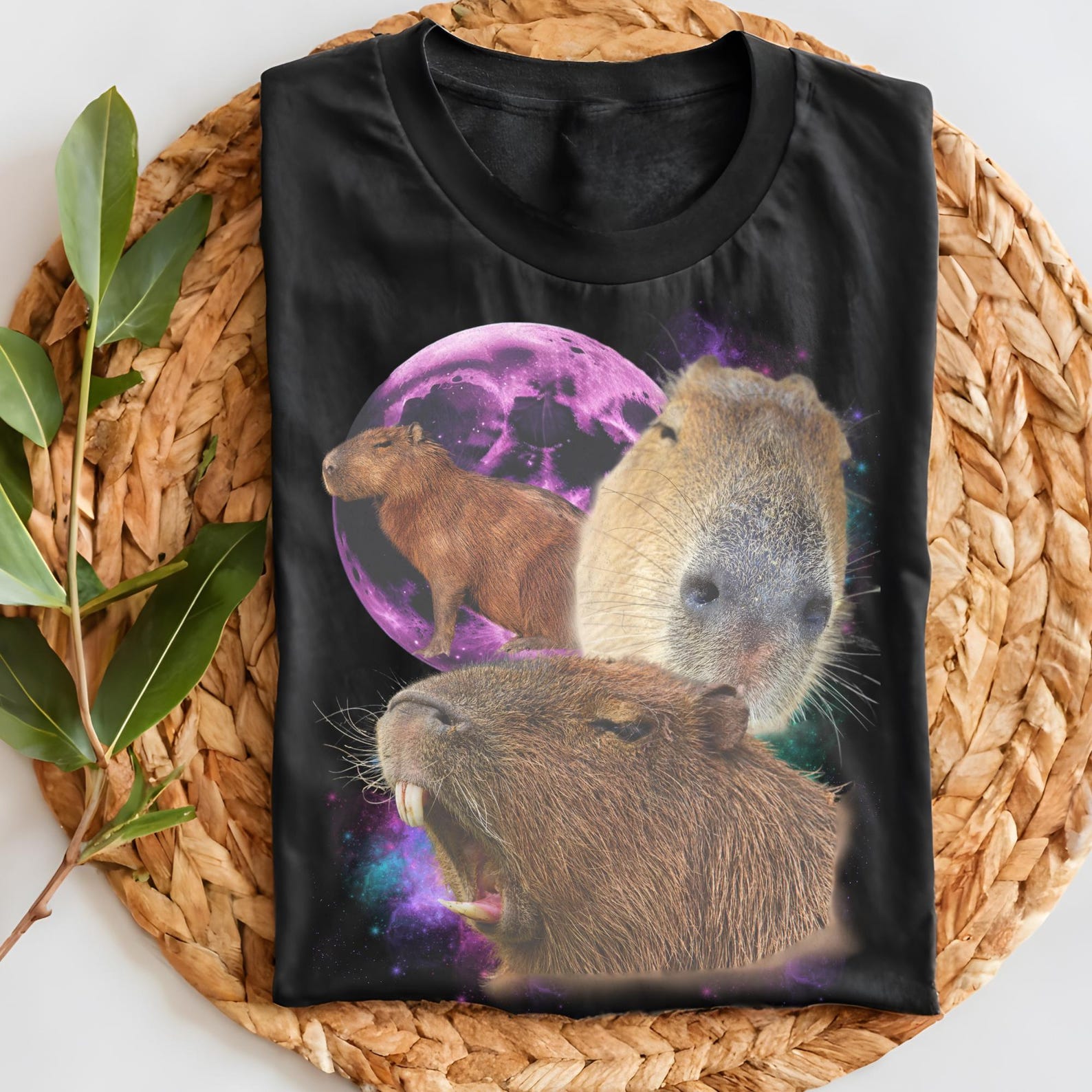 Funny Retro Capybara T-Shirt: Meme Rodent Graphic Tee 2XL