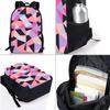 Geometric Triangle Print Three Piece Backpacks Set for Boy and Girls Best Gifts 2D Flat Cartoon School Bag for Children