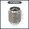 Car Exhaust Flexible Pipe, 50.8x82mm 2"x3.23" Exhaust Flex Connector Pipes Bellows Universal for Car Durable Stainless Steel Silver Tone Automotive