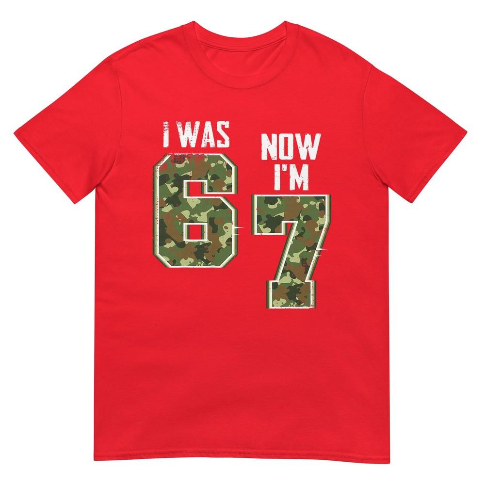 I Was 6 Now Im 7 Birthday Boys Kids 67 Camo Six Seven Tshirt S