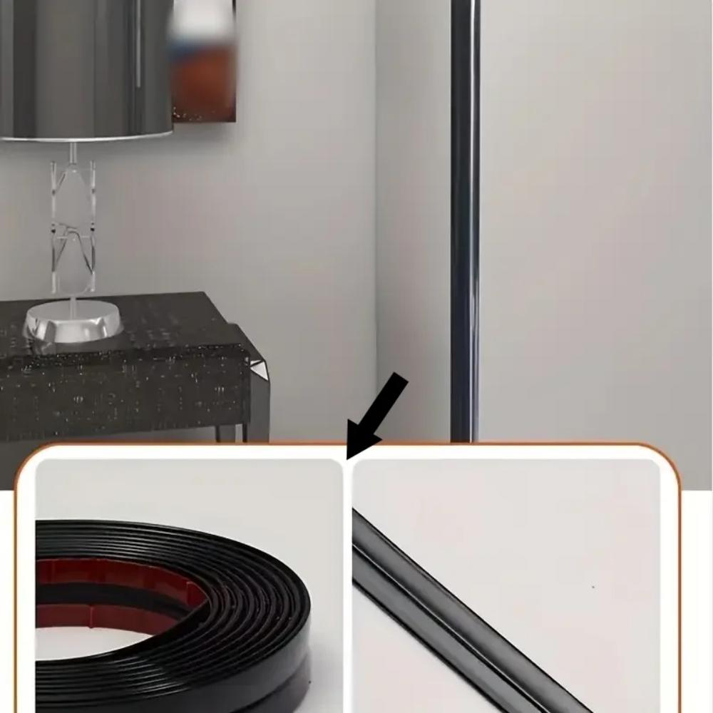 1pc 118.11inX0.79in Self adhesive desktop edge wall corner decorative strip, DIY PVC wall corner skirting decorative strip