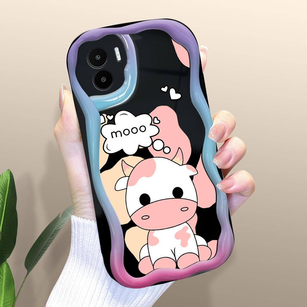 Cute Cartoon Pattern Cream Texture Casing Wavy Edge Soft Silicone Cover Phone Case for Xiaomi Redmi