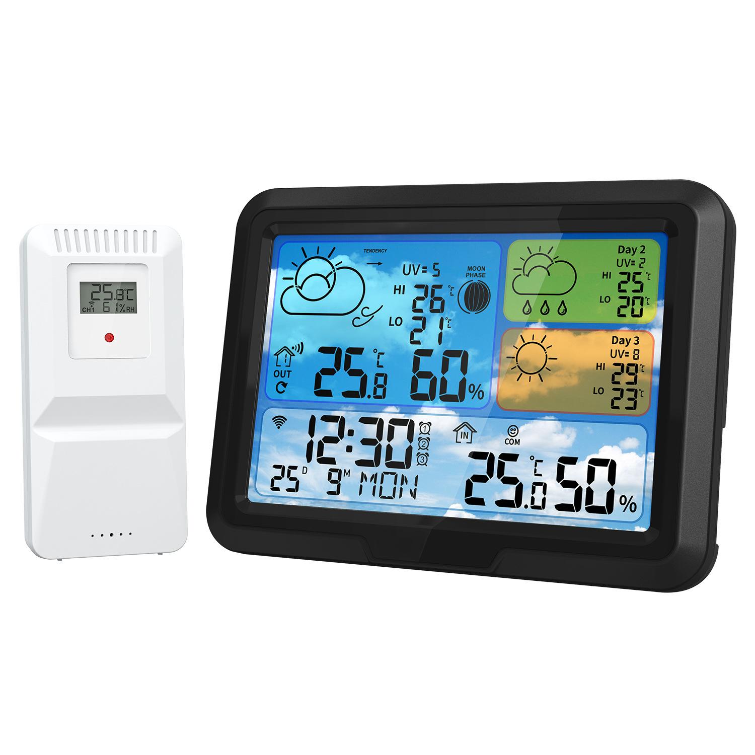 

Tuya WiFi Weather Station 5.3 Color Smart Wireless Hygrometer Thermometer Calandar Alarm 3 Days UV Index Weather Forecast Trend 5087 WIFI