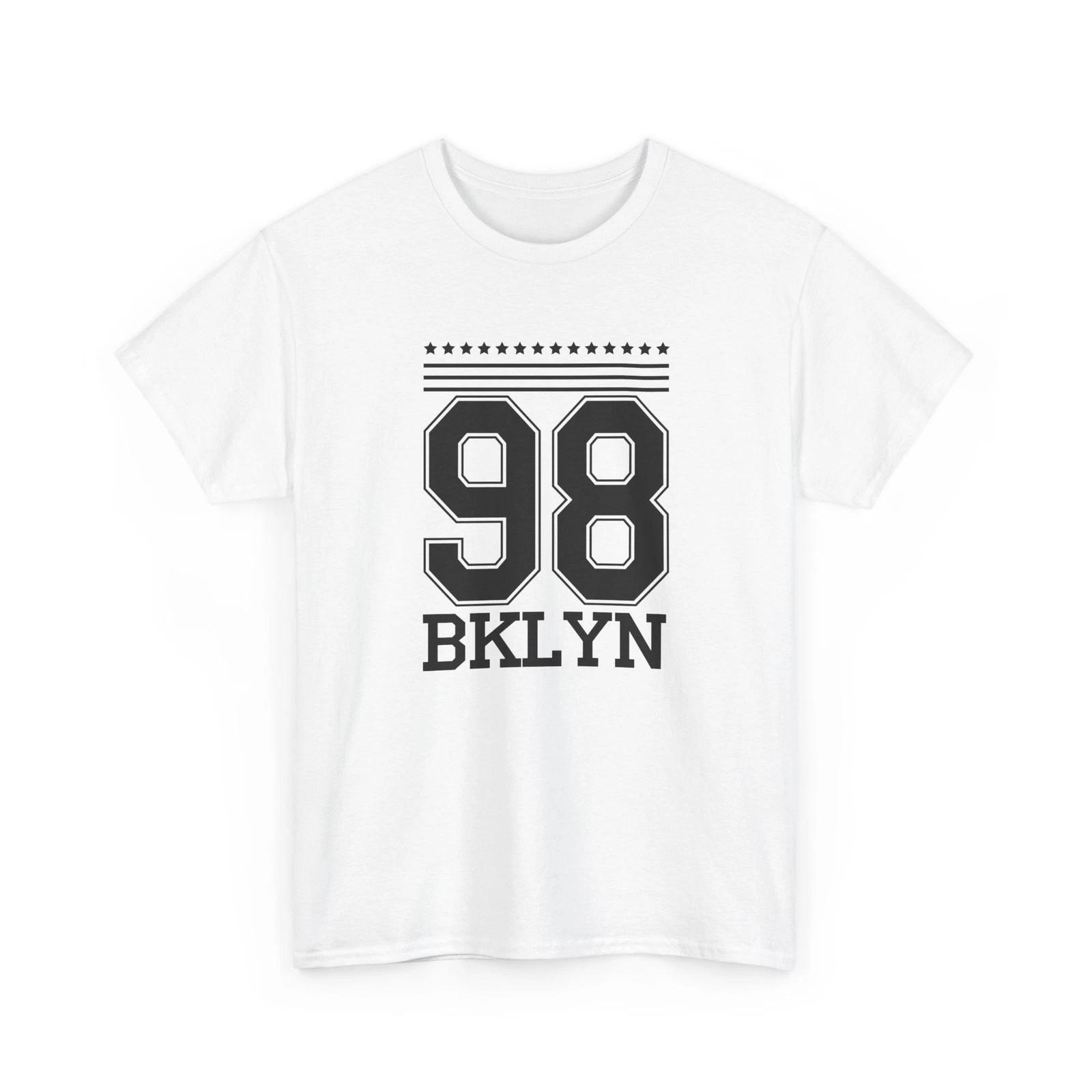 Белая футболка Brooklyn 98 - Футболка с принтом, Городская уличная одежда NYC, Хлопок M
