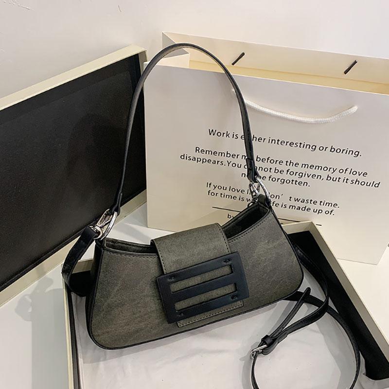 

Модная сумка через плечо Niche Design, французский стиль, джинсовая текстура, сумки через плечо, осень-зима, высококачественная сумка через плечо (20cm<Max Length<30cm)