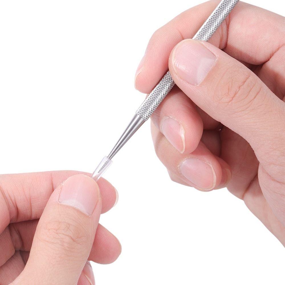 New Stainless Steel Nail Cuticle Pusher Ended Manicure Double Head Nail Dotting Pen Nail Care Tool for Nail