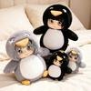 Big Eyes Penguin Plush Doll Black Gray Soft Stuffed Animal Fluffy Toy Home Decor Girl Birthday Gift
