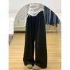 White Casual Pants for Women, 2026 Summer New Style, for Plus-Size Girls, Pear-Shaped Body, High-Waisted, Loose Fit, Slimming Wide-Leg Long Pants