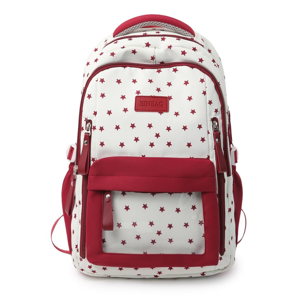 Schoolbag Japanese large-capacity college style backpack junior high school student college student schoolbag sweet star high-value backpack