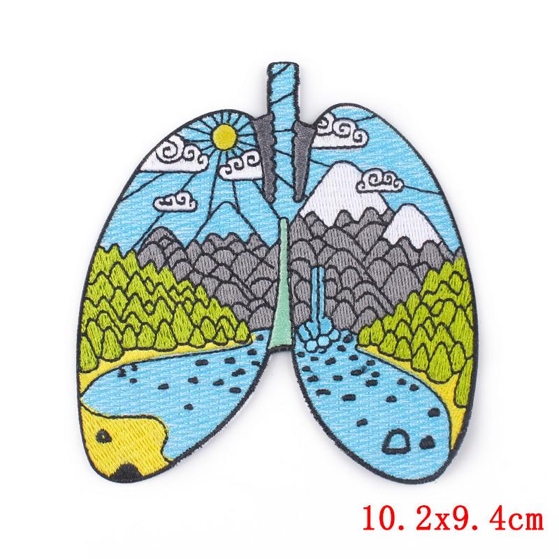 Mountain Adventure Outdoor Scenery Embroidery Patches Iron On Patches Diy Sun Waves Patch Backpack Jackets Sew Embroidered Badge 