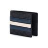 Coach Portafoglio 3 in 1 12 Dettaglio Striscia Monogramma Classico Pelle Sintetica e Pelle Scamosciata Portafoglio da Uomo Grigio Carbone Blu Denim CW385-WTC