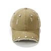 Niche Old Washed Hole Baseball Cap Women Spring and Summer Retro Rivets Broken Brim Sun Protection Peaked Cap Children Tide