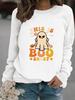 Autumn/Winter Women's Spider Web & Ghost Print Long-Sleeve Hoodie