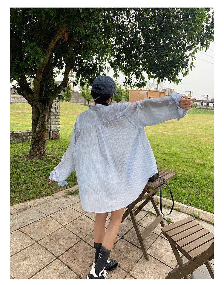 Women's Loose Casual Sports Set: Thin Sun Protection Long Sleeve Shirt & Wide Leg Shorts - New Korean Summer Style