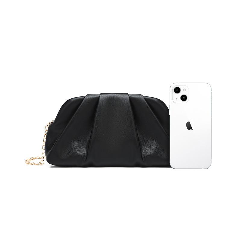 Summer Pleated Cloud Bag Women'S Fashion Portable Small Square Bag Versatile Chain Messenger Bag
