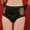 Sissy Lingerie For Men Toe Underwear High Waist Satin Silk Underpants Silky Smooth Breathable Panties See-Through Briefs