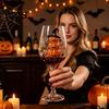 Regalo Tematico per Compleanni Halloween Bicchiere da Vino, Gatto Fantasma Spettrale Strega Zucca Bicchiere da Bevanda Accessori Unici per Home Bar Vini, Cocktail,