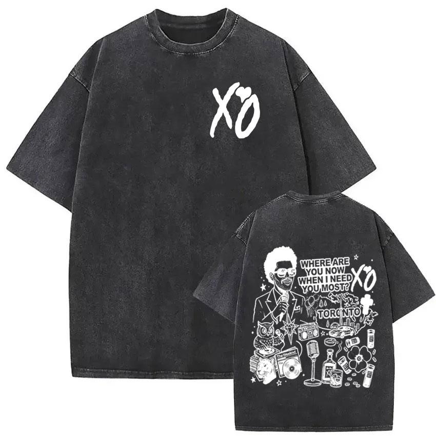Hot Sale The Weeknd Vintage Graphic T Shirts Harajuku Music YK Short Sleeve Tshirt Unisex Gothic Casual Crewneck Tshirts