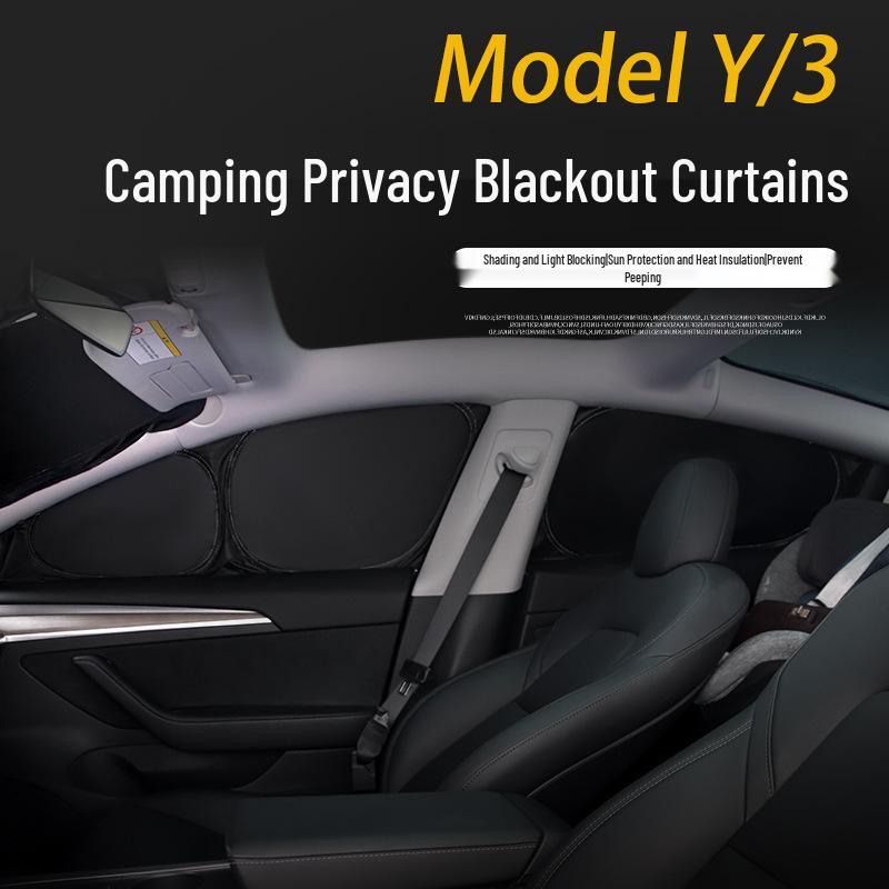 Tesla Model 3/Y Full Blackout Side Window Sunshade - Light Blocking & Privacy