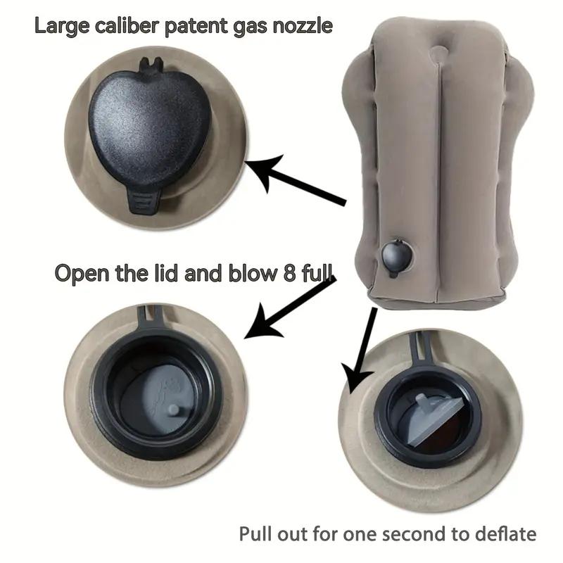 Lightweight and Portable Ergonomic Blue Inflatable Travel Pillow for Long Flights, High-Speed Trains, Office Naps, and Car Rest