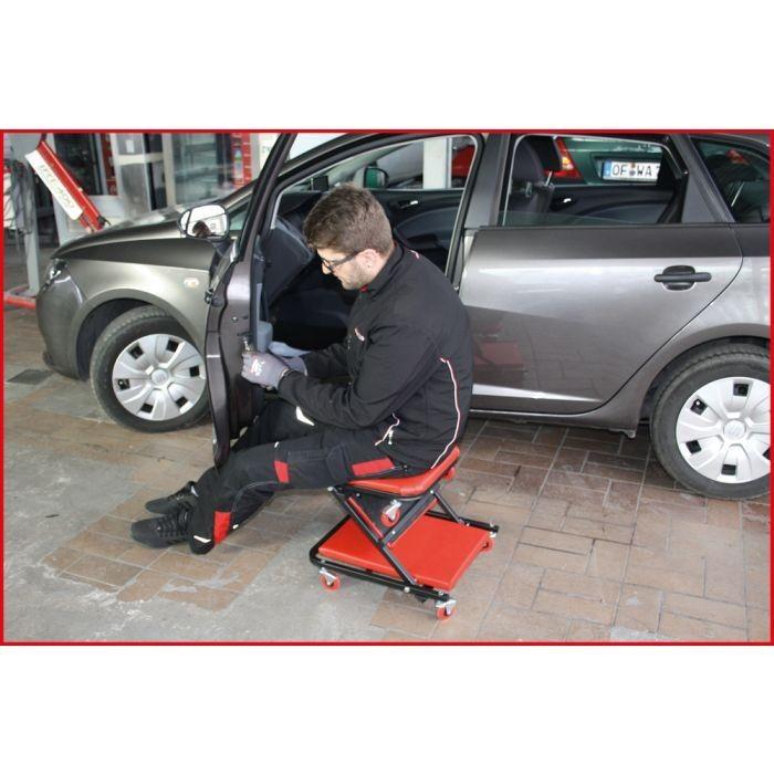 Fauteuil inclinable - KS TOOLS - 1040x490 mm - Revêtement lavable - 6 roues directionnelles - Charge 90 kg