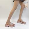 Fashion Leopard Shoes Womens Slippers Outdoor Transparent Heel Slides Pantofle Platform Rubber Flip Flops Shale Female Beach 2025 Hawaii
