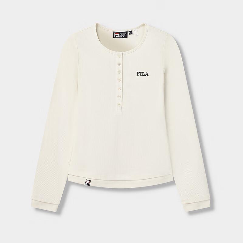 FILA Women s Slim Fit Knitted Henley Long Sleeve Tee L