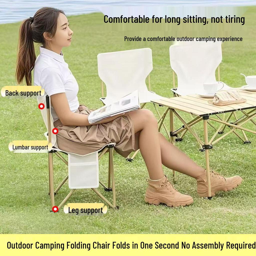 Chihu Outdoor Portable Folding Moon Chair 33×33×52cm for Camping & Picnic
