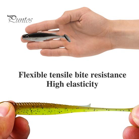 3 buc 7,5 cm/2,6 g momeală moale de pescuit cu coadă cu sclipici, realistă, bionică, colorată, silicon, momeală artificială, apă dulce, pescuit la apă sărată