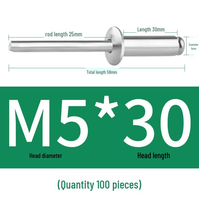 Aluminium-Blindnieten - Rundkopf M3.2, M4, M5, M6