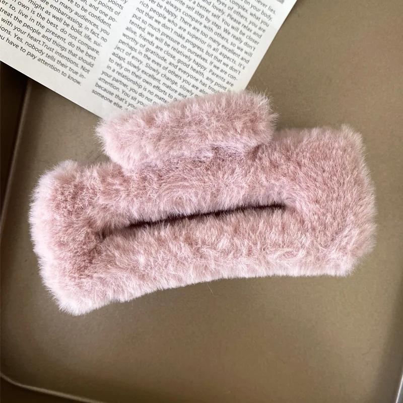Fashion Plush Scratch Clip with High End Feel Large Autumn and Winter Hair Clip Shark Hair Clips Headband Cute Furry Hair Clips