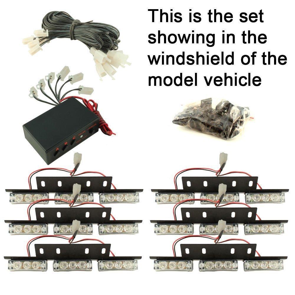 Ranzek Car Warning Light, Emergency Strobe Flashing Light, 3 Flashing Modes, 54 LED High Brightness, 6 PCS Set, Red Light