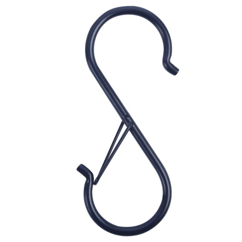 Windproof S-hook Metal Hook Without Drilling, Bathroom Anti-drop Storage S-shaped Spring Buckle Anti-disengagement Hook