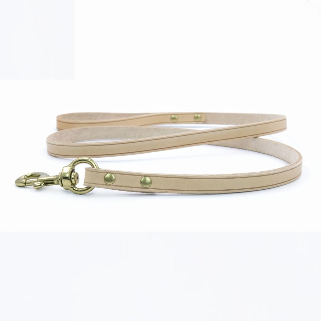 Pet collar leather cowhide vegetable tanned leather dog neck ring collar pure handmade ironing leash set