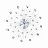 Sparkling   Metallic Silver Wall Clock for Living Room  (Silver Rhinestone)