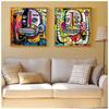 Wall Art Pictures For Living Room Decoration No Frame Graffiti Street Art Poster Joachim Abstract Colorful Face Canvas Painting
