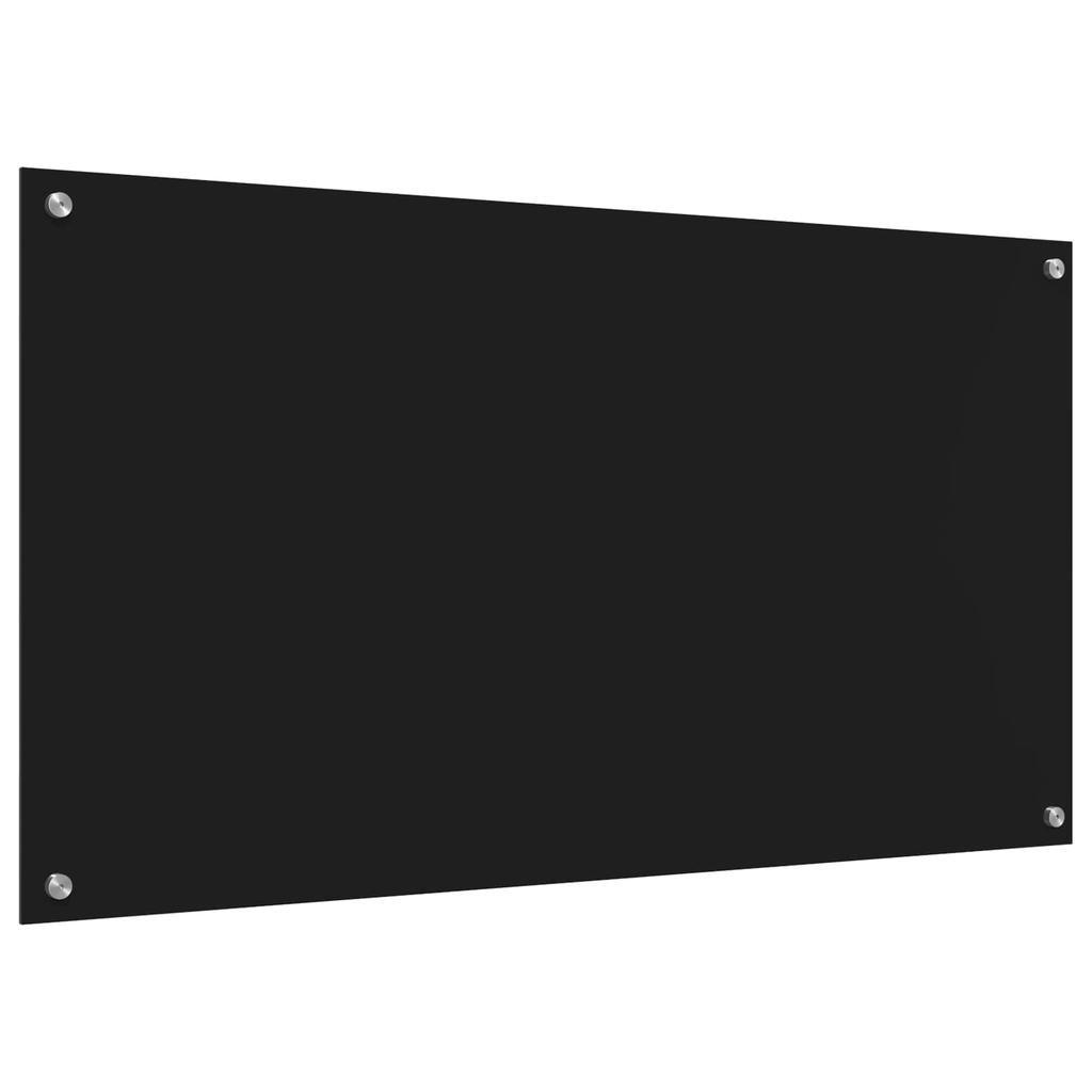 Kitchen Splashback Black 110 x 60 cm Tempered Glass
