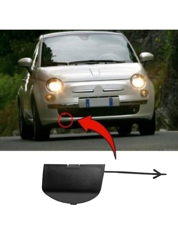 Compatible For 500 500C 735456794 Auto Front Bumper Towing Eye Cover Caps Trailer Hood Cover Accessories Easy to Install