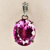 Natural Pink Sapphire Pendant 30 Ct Oval 925 Sterling Silver CERTIFIED For Gift my.pd-20-k