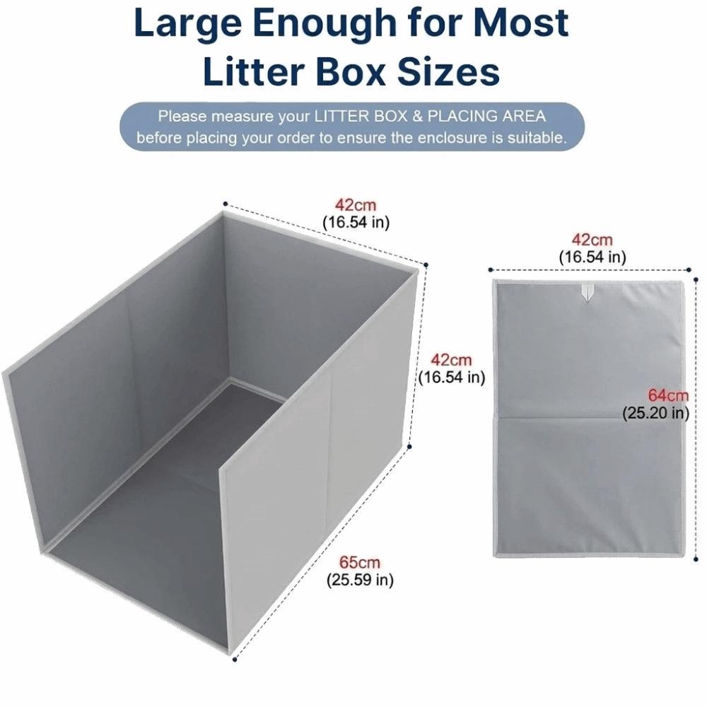 Open Top Cat Litter Box Enclosure High Sided Waterproof Cat Litter Box Baffle Foldable Portable Cat Litter Box Fence