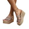 Plus-Size-Schuhe für Damen (Größen 35–42): Modische Sommer-Sandalen mit Plateau-Keilabsatz, rutschfest, zum Hineinschlüpfen, lässige Strandschuhe.