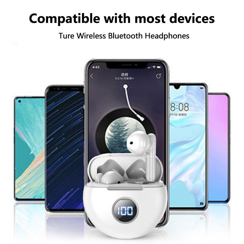 VAORLO Vezeték nélküli fülbe helyezhető fejhallgató mélynyomó HiFi Stereo Muisc digitális kijelzős fülhallgató Smart Touch Zajszűrő fejhallgató