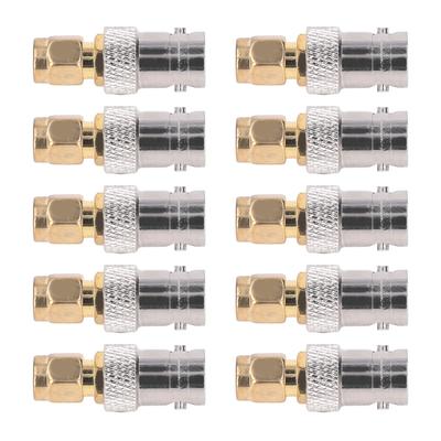 10 Stück HF Koaxialkabel Adapter BNC Buchse auf SMA Stecker Koaxleitungsverbinder Set