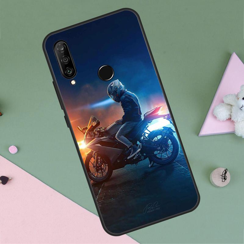 Fashion Motorcycle Man For Huawei P40 P20 P30 Lite P60 Pro Nova 10 9 SE 5T 12i 12s 11i Y91 Y90 Y60 Y70 Y72 Y61 Case
