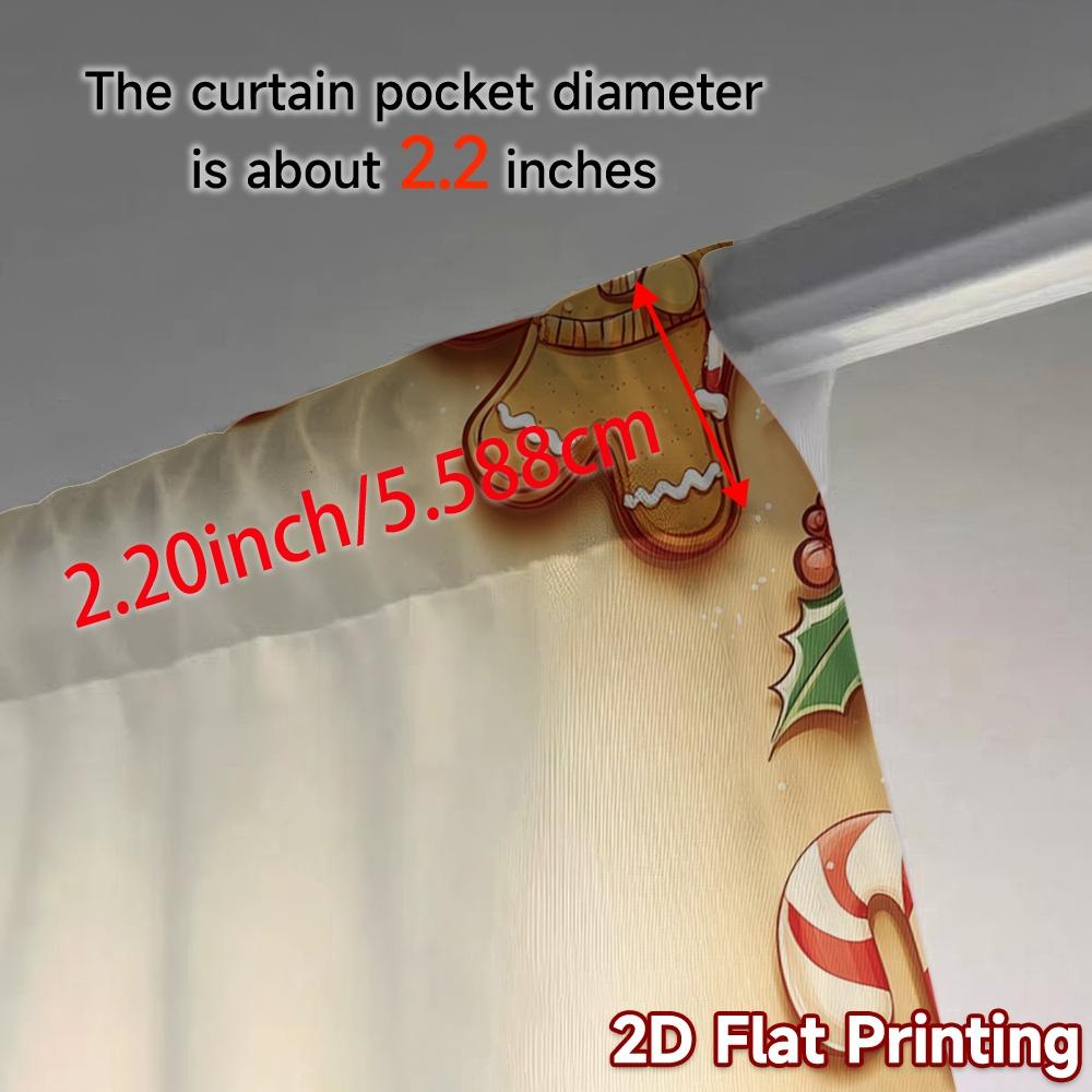 2pcs,Curtains Christmas Cookies Border Festive Treats (3) Fashionable Modern Curtains Versatile Fabric Curtains Room Decor